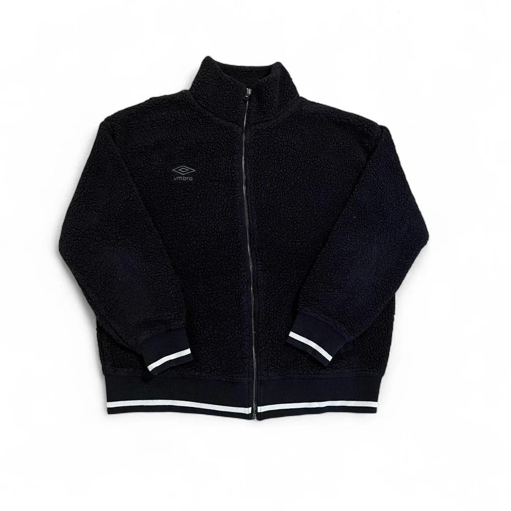 Umbro Full Zip Black And White Sherpa Sweater Men's Size XL Soccer Skate Surf